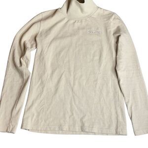 Maison Kitsuné turtleneck sweater pullover top cotton cream size small